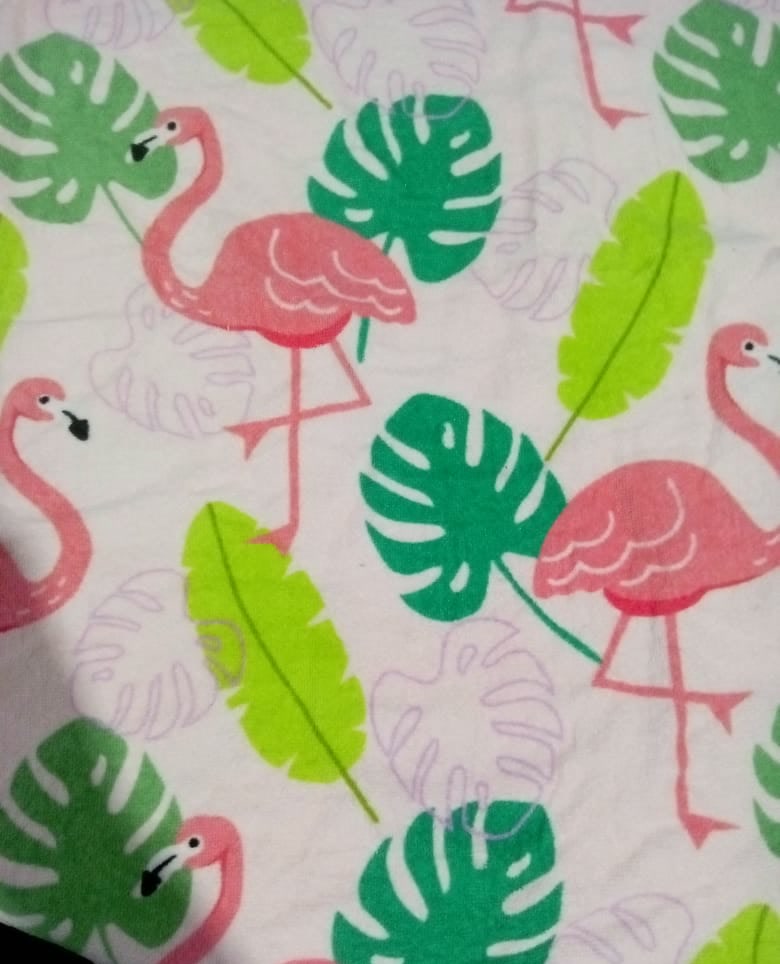 Real factory photo: tropical flamingo print bulk beach towel