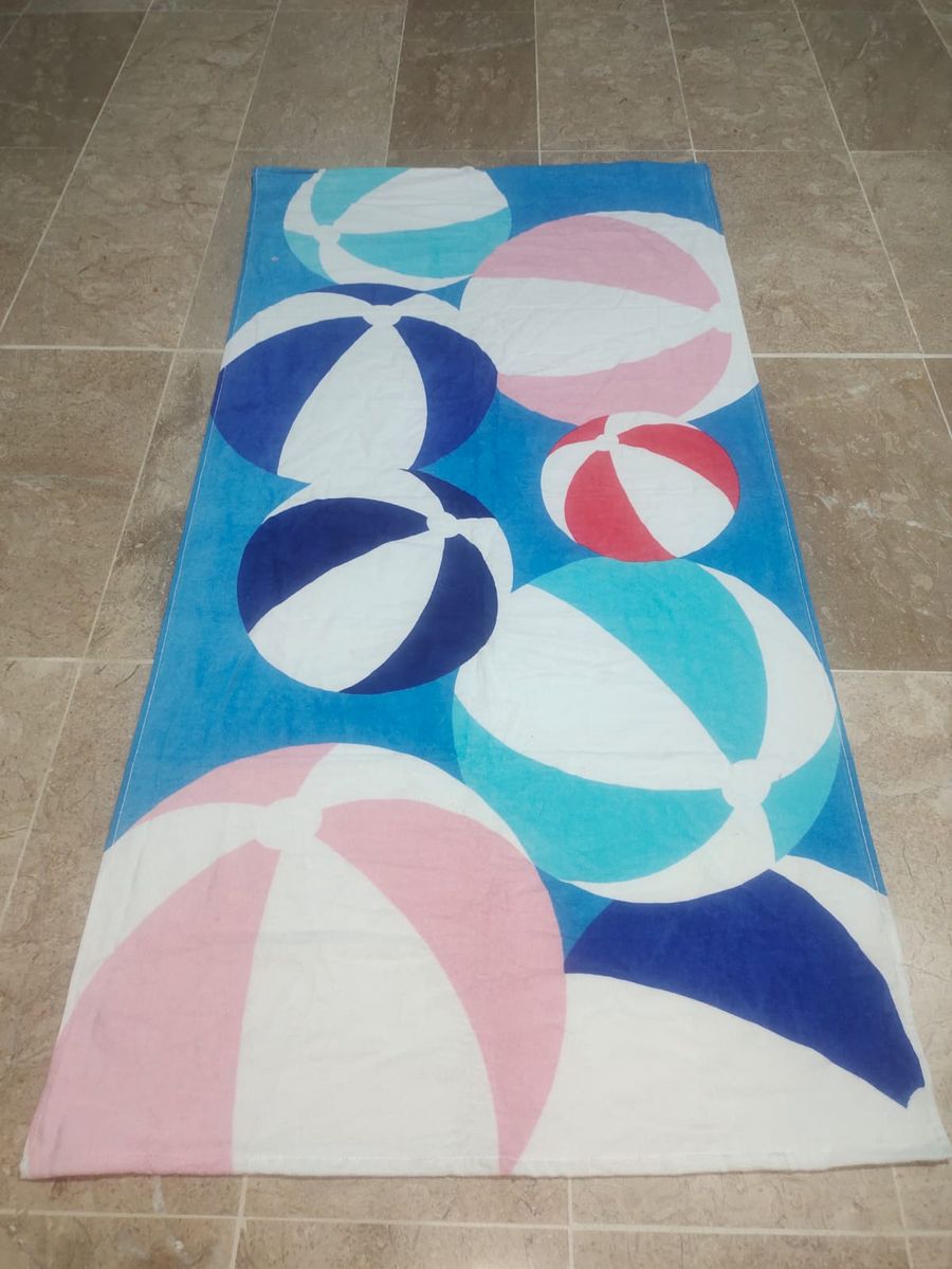 Beach ball printed pool towel